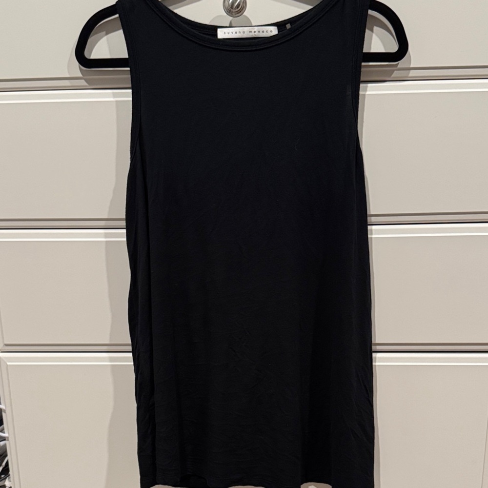 Susana Monaco Black Sleeveless Tunic Top